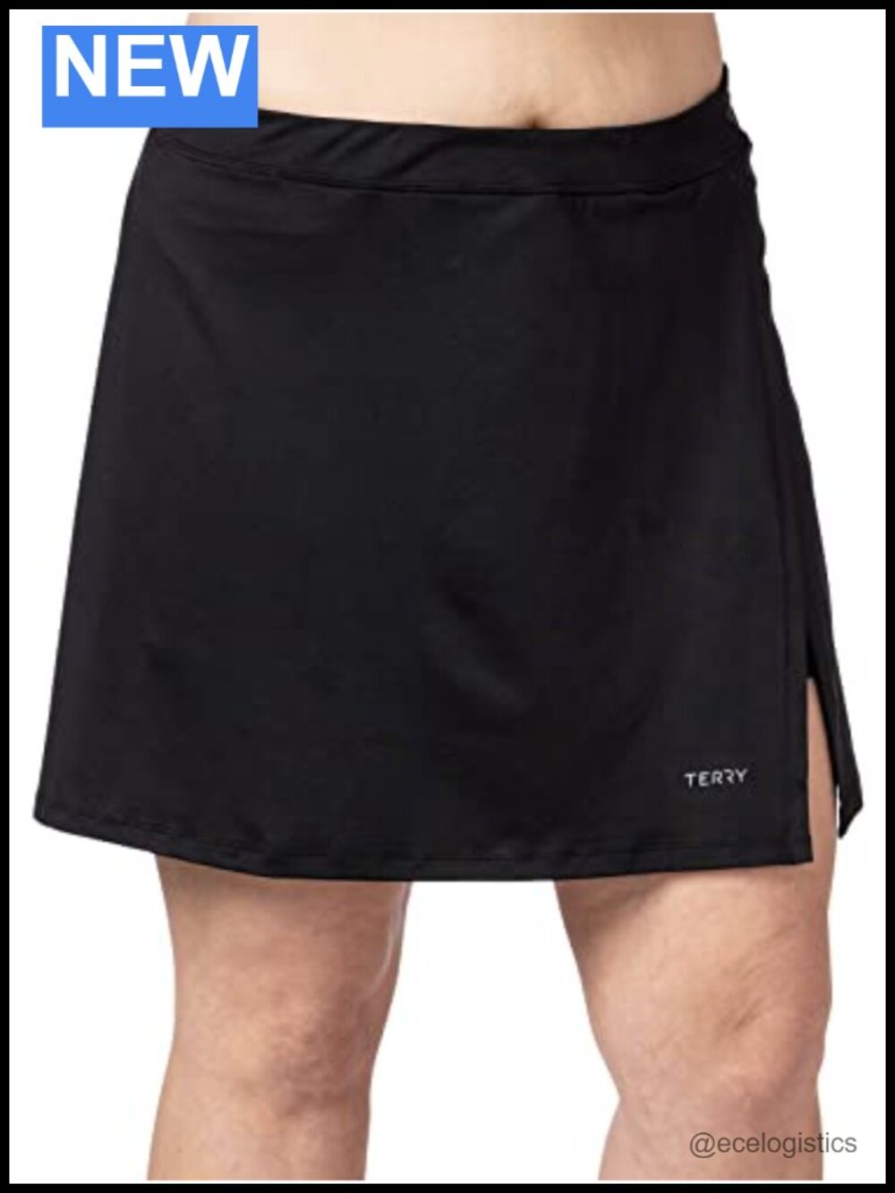 Terry Mixie Bike Skirt 16 Inch Slit Front Athletic Cycling Tennis Golf